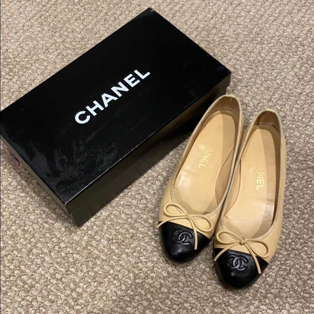 Chanel Cap Toe Ballerina Flats